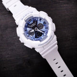 Casio Baby-G Digital-Analogue White Resin Strap Women Watch BA-130-7A2DR-P