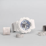 Casio Baby-G Digital-Analogue White Resin Strap Women Watch BA-130-7A2DR-P