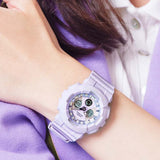 Casio Baby-G Digital-Analogue Purple Resin Strap Women Watch BA-130WP-6ADR-P