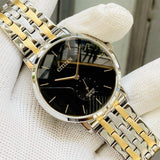 Citizen Quartz Black Dial Two-Tone Stainless Steel Strap Men Watch BE9174-55E