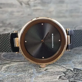 BCBGMAXAZRIA QUARTZ ROSE GOLD STAINLESS STEEL BG50671004 BLACK MESH STRAP WOMEN'S WATCH
