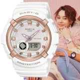 Casio Baby-G Digital-Analogue White Resin Strap Women Watch BGA-280BA-7ADR-P