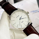 Citizen White Dial Brown Leather Strap Men Watch BH5000-08A