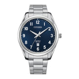 Citizen Quartz Analog Blue Dial Silver Stainless Steel Strap Men Watch BI1031-51L
