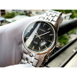 Citizen Black Dial Silver Stainless Steel Strap Men Watch BI1050-81E