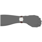 CITIZEN BI5090-09A WHITE DIAL BROWN LEATHER STRAP MEN'S WATCH