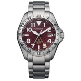 Citizen Promaster Red Dial Stainless Steel Strap Men's Watch - GMT | BJ7150-50W