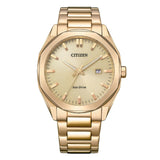 Citizen Eco-Drive Gold Dial Stainless Steel Strap Men Watch BM-7603-82P