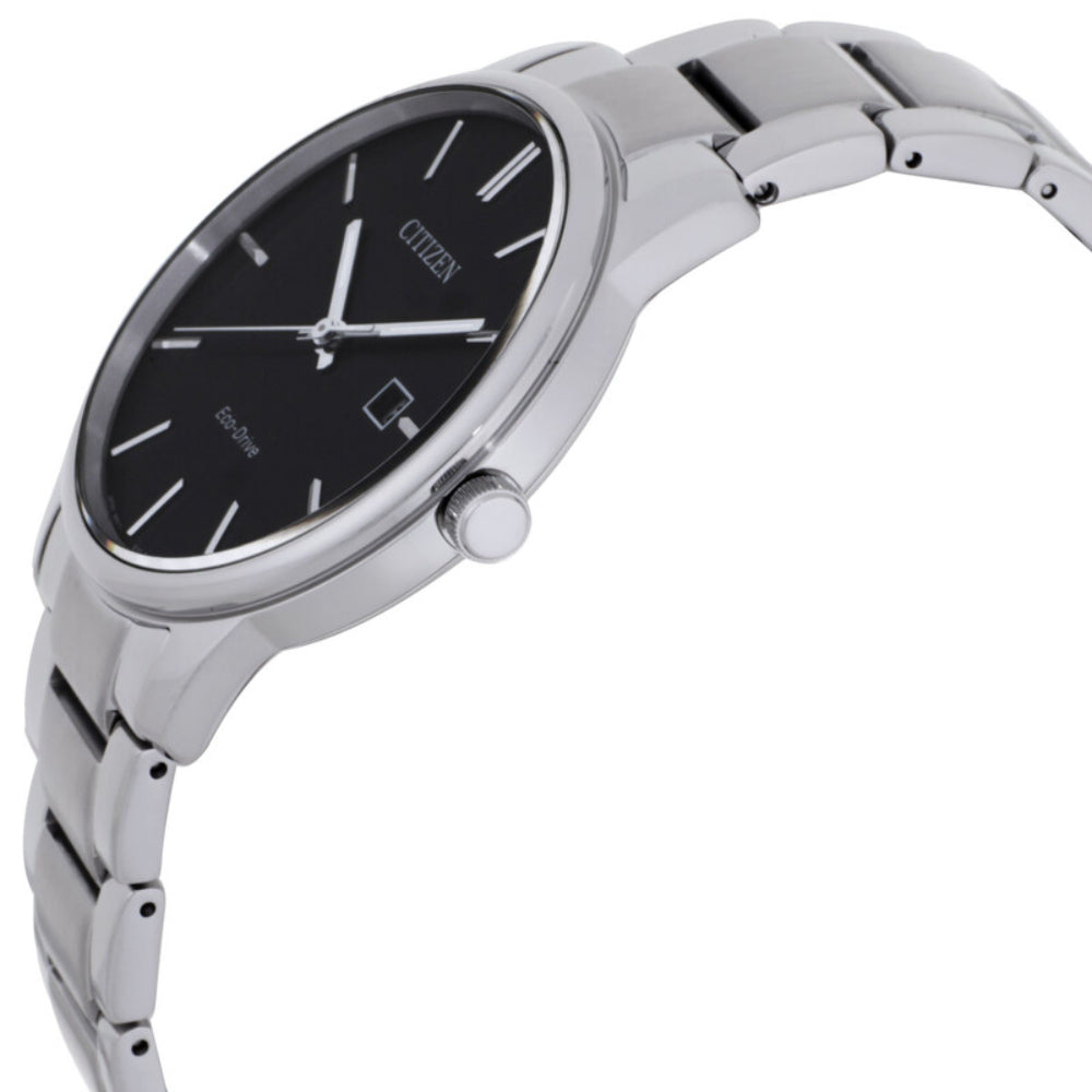 Citizen Eco-Drive Black Dial Silver Stainless Steel Strap Men's Watch BM6978-93E