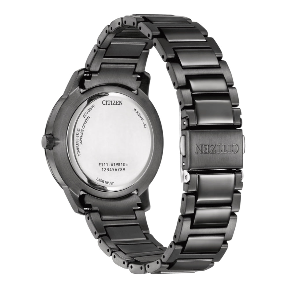 Citizen Eco-Drive Black Stainless Steel Strap Women's Watch - Date Display | BM7595-89M