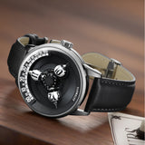 Vortichron Premium Leather Strap Men's Watch - Timeorb | Black