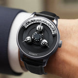 Vortichron Premium Leather Strap Men's Watch - Timeorb | Black