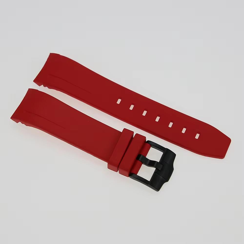FKM Rubber Watch Strap: Red