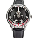 Mandetbrote Mechanical Exception Leather Strap Men's Watch - Orbital | Black Kiss