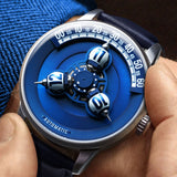 Vortichron Premium Leather Strap Men's Watch - Timeorb | Blue