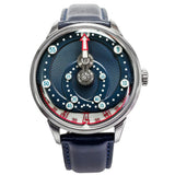 Mandetbrote Mechanical Exception Leather Strap Men's Watch - Orbital | Blue Kiss
