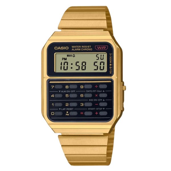 Casio General Digital Gold Stainless Steel Strap Unisex Watch CA-500WEG-1ADF-P