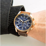 Citizen Eco-Drive Chronograph Brown Leather Strap Men Watch CA4213-26L