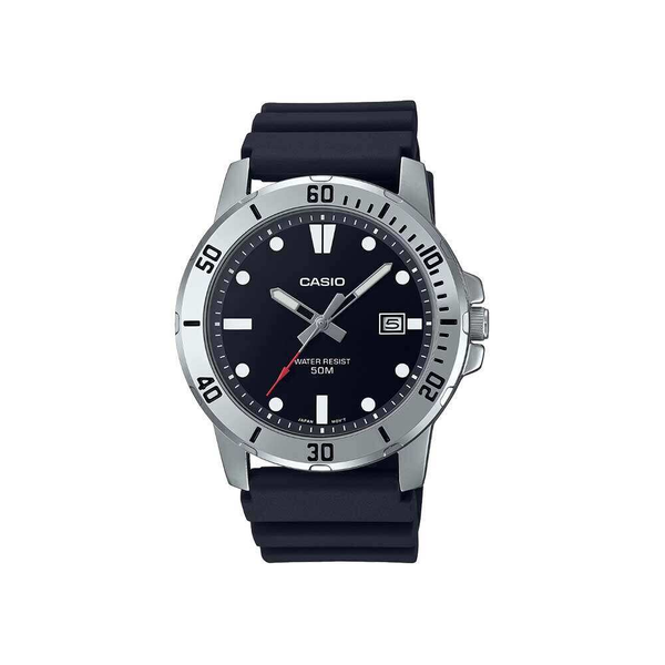 Casio General Resin Black Strap Analog Men's Watch MTP-VD01-1EVUDF