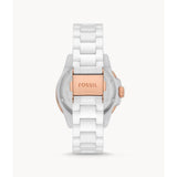 Fossil Silver Dial White Ceramic Strap Women Watch CE1129