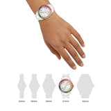 Fossil Silver Dial White Ceramic Strap Women Watch CE1129