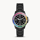 Fossil Black Dial And Ceramic Strap Women Watch CE1130