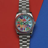 Silver Mosaic - CWH Special Custom Collective Datejust Silver Stainless Steel Men’s Automatic Watch CH-MOD-M10