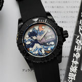 CWH Special Custom Collective Black Water - Day and Date Display PVD Black Stainless Steel Rubber Strap Diver’s Watch CH-MOD-M28