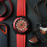 Red Tidal - CWH Special Custom Automatic Red Rubber Strap Men's Diver Watch CH-MOD-M29