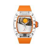 Cronusart Eye Of Zhu Rong Orange Fluoroelastomer Strap Men's Watch CM001-070