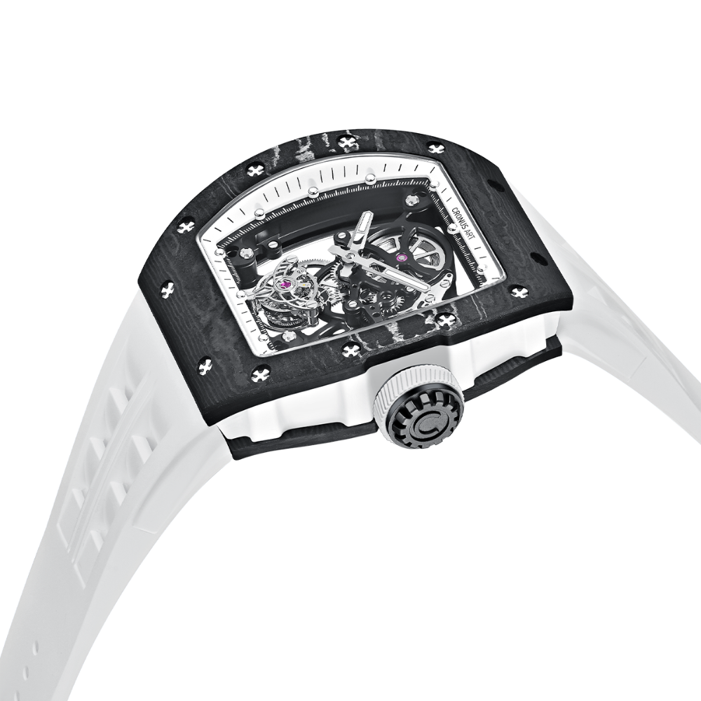 Cronus Art Prestige Carbon Fiber Tourbillon Men's Watch -  Snow Peak White | CM002-076