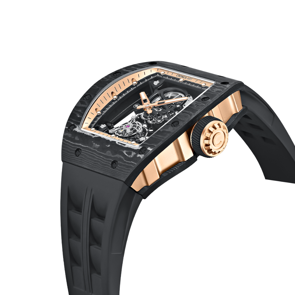 Cronus Art Prestige Carbon Fiber Tourbillon Men's Watch -  Luminous Black Gold | CM002-077