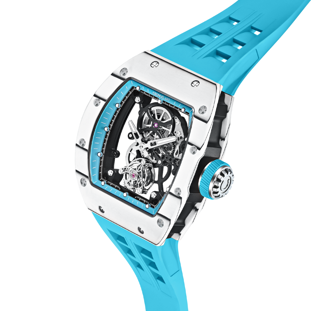 Cronus Art Prestige Carbon Fiber Tourbillon Men's Watch -  Ice Crystal Blue | CM002-078