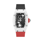 Cronus Art High Quality Fluorine White & Red Strap Women Watch CM003-03D
