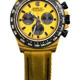 Cronus Art High Quality Canvas Woven Yellow Strap Men Watch CM016-001