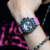 Cronus Art High Quality Canvas Woven Pink Strap Men Watch CM016-012