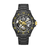 Cronusart Helmsman Obsidian Gold Stainless Steel Strap Men's Watch CM016-026