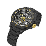 Cronusart Helmsman Obsidian Gold Stainless Steel Strap Men's Watch CM016-026