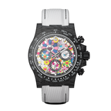 Cronus Art Chrono Legend Carbon Strap Men's Watch - Floral White | CM016-031