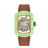 Cronus Art Lady Boss Starry Brown Strap Men's Watch -  Avocado Green | CM017-005
