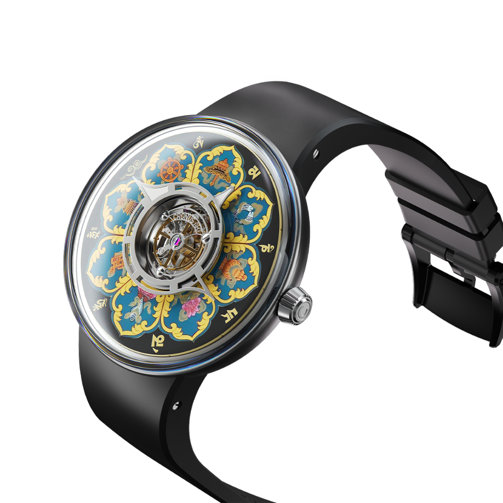 Cronus Central Tourbillon Mandala Men's Watch -  Floral Shadow Silver | CM023-006