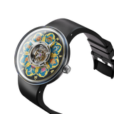 Cronus Central Tourbillon Mandala Men's Watch -  Floral Shadow Silver | CM023-006