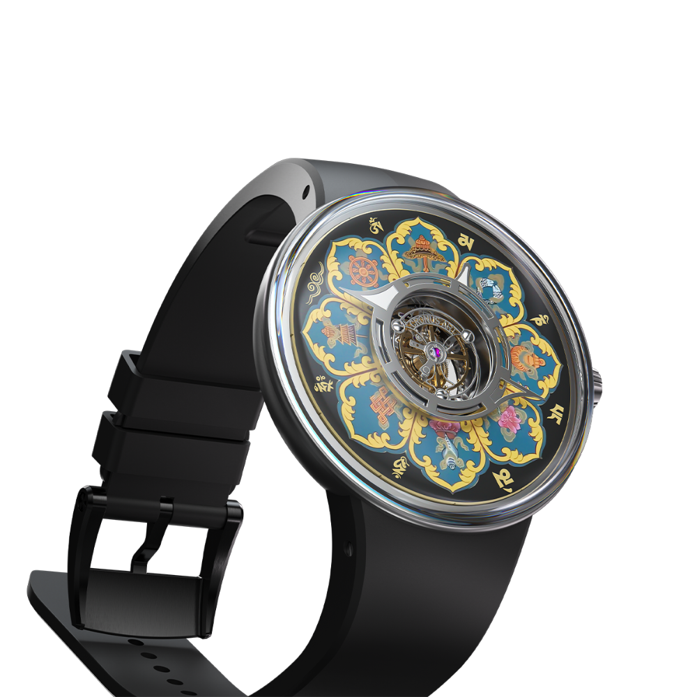 Cronus Central Tourbillon Mandala Men's Watch -  Splendid Black | CM023-008