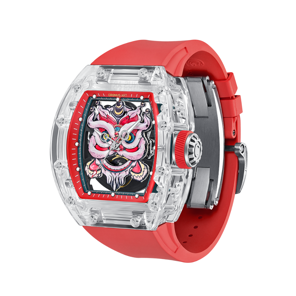 Cronus Art New Year Edition Awakening Lion Men's Watch -  Scarlet Red | CM08-055