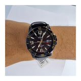 CASIO GENERAL MTP-VD01BL-5BVUDF-P BROWN DIAL BLACK STRAP MEN'S WATCH