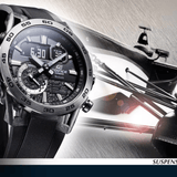 Casio Edifice Black Resin Strap Bluetooth 100 Meter World Time Watch ECB-40P-1ADF-P