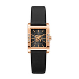 DKNY CONSIGN LOGO BLACK LEATHER STRAP WOMEN WATCH DK1L008L0035