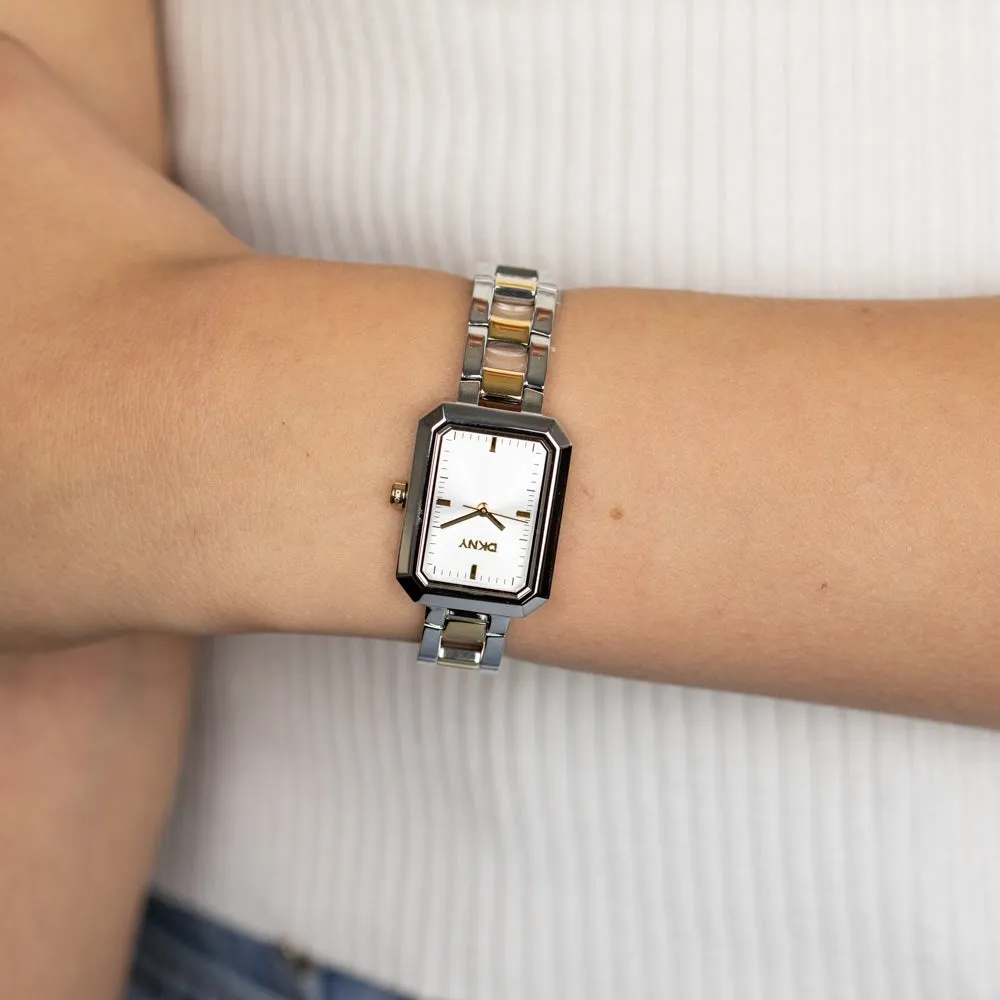 Dkny Uptown Midi Two-Tone Stainless Steel Strap Women's Watch DK1L009M0035