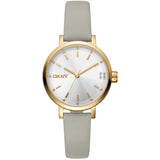 DKNY Soho Glitz Grey Leather Strap Women's Watch DK1L038L0025