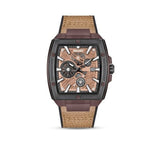 Ducati Men's Brown Analog Leather Strap Watch DTWGB0000702